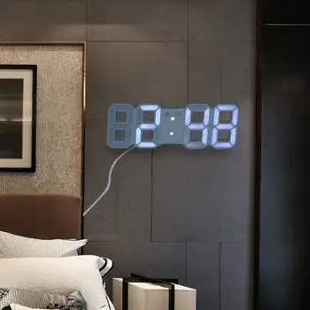 LED digitālā sienas pulkstenis Moderns Dizains Skatīties Pulkstenis modinātājs datums temperatūras gaismas mājās apdare, rāmis, sienas pulkstenis