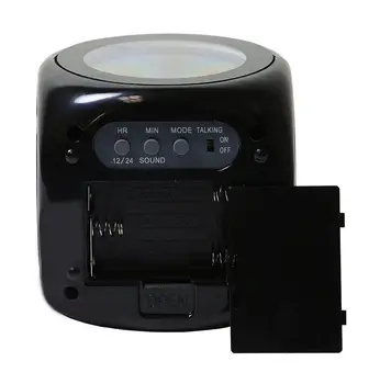 LED Digitālās Projekcijas LCD Balss Runā Modinātājs Laiks Temperatūras Projektoru Modinātājs ar Laika Projekcijas Melns & Balts