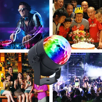 LED Disko Bumbu Puse Gaismas 3W Skaņas Aktivizēta DJ Skatuves Gaismas Dzimšanas dienas Rotājumi, Mājas Karaoke Deju Klubs Puse Gaismas