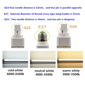 LED G24 2-Pin Bāzes Kukurūzas Spuldzes 110V, 220V 13W PLC Lampas Horizontālā Plug Lukturi ar 30W CFL Nomaiņa G23 E27