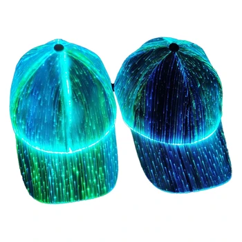 LED Gaismas Beisbola cepure Vīriešiem, Sievietēm 2020. Gadam Optiskās Šķiedras Radošo Āra Sporta Nakts Sniegumu Žilbinošas Krāsas Veļa Snapback