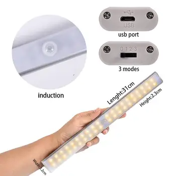 LED Gaismas Sensors Nakts Lampas Dzeramā Skapis Gaismas USB Uzlādes Par Apģērbu Veikals 3M Līmlente Skapis Gaismas