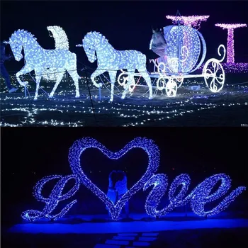 LED gaismas stīgu 10m 30m 20m 50m 100m ūdensizturīgs āra 220V / 110V Ziemassvētku puse, kāzu festivāls āra apdare