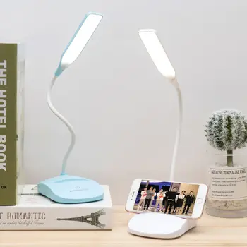 LED Galda Lampa Acu Aizsardzība Mācīšanās Studentu Kopmītnē Guļamistaba USB Uzlādes Touch Dimming Uzlādes Dārgumu Mazas Galda Lampas