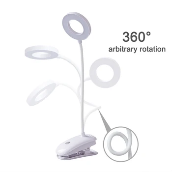 LED Galda Lampa Touch On/off 3 Režīmi Klipu Galda Lampas 7000K Acu Aizsardzība Galda Gaismas Reostats Lādējamu USB Led Galda Lampa