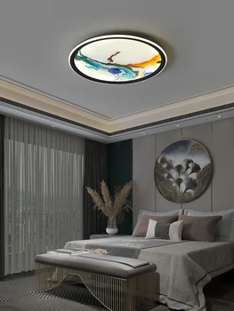 LED Griestu Gaismas Mūsdienu Ķīniešu Emaljas Stikls Mājās Lampas Apgaismojums Guļamistaba Ēdamistaba