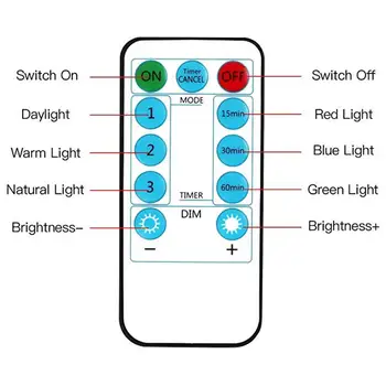 LED Gultas Piecelties Nakts Gaisma Regulējamas Galda Lampa, Nightlight, Ar tālvadību, Taimeris 2800mAh Akumulators Guļamistabai