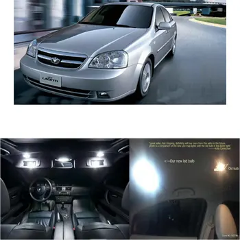 LED Interjera Automašīnas Gaismas lacetti 2008 istabas/tualetes spoguli/cimdiem/trunk/license plate spuldzes lampas bez kļūdām 6pc