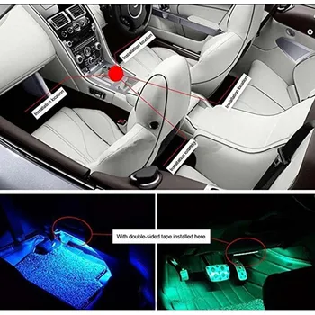 LED Lentes Auto Auto Apkārtējā Apgaismojuma Tālvadības pults USB RGB Interjera Atmosfēru Lampas 5050 Elastīgu Auto LED Dekoratīvais Apgaismojums