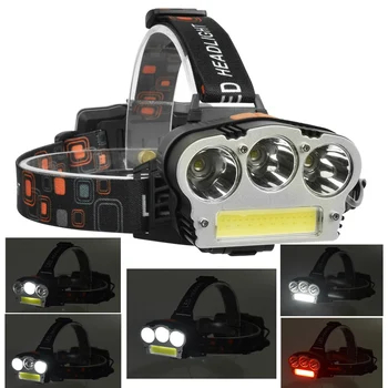 LED Lukturis Galvas Lampas Lukturīti Lanterna 7 Pārslēgt Modeli recharable 18650 akumulatoru Kempings Lukturu