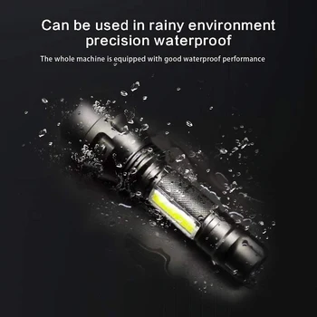 LED Lukturīti, Super Spilgti COB Darbi Gaismas Ūdensizturīgs C8 Taktiskās Lāpu 4 Apgaismojuma Režīmi 18650 Velosipēdu laternu Kempinga lampas