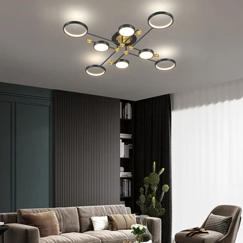 LED Lustras Apgaismojums Dzīvojamā Istabā, Guļamistabā Jaunas Lampas Zelta Rāmis Alumīnija Dropshipping Lamparas De Techo Colgante Moderna