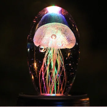 LED medūzas gaismas 3D Medūzas lampas Bērnu bērnu nakts gaisma ēsmas zivtiņu vadi Kristāla Zivis, Jūras Dzīvnieku Lampām, Par Kazlēnu, Dāvanas, Dekori