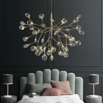 LED Mūsdienu firefly Lustras gaismas stilīgs koka zaru lustras, lampas dekoratīvās griestu chandelies karājas Led Apgaismojums