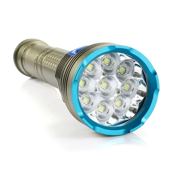 LED Niršanas Lukturīti 9xXM-L L2 Spēcīgu Profesionālu Akvalangistu niršanas lampas Zemūdens Lāpu ar 3x26550 akumulatoru USB lādētājs