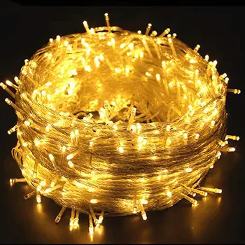 LED pasaku gaismas 10/20/30/50/100M Ūdensizturīgs Vainags 220V Āra LED String Gaismas dekorēšana Ziemassvētkiem, Jauno Gadu, Kāzas
