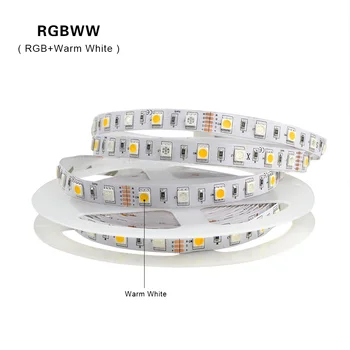 LED RGB RGBW RGBWW 5M LED Strip gaismas 60 Led Lentes DC 12V Ūdensizturīgs 5050 SMD Neona LED Lentes Svētku Dekorēšana apgaismojums