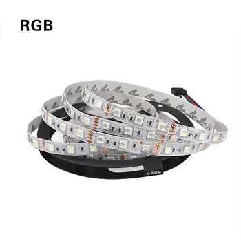 LED RGB RGBW RGBWW 5M LED Strip gaismas 60 Led Lentes DC 12V Ūdensizturīgs 5050 SMD Neona LED Lentes Svētku Dekorēšana apgaismojums