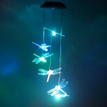 LED Saules Angel Lelli Vēja Piebalsot Pagalmā Dārza Mājas Telpu Dekorēšana Sienas Karājas Zvani Apgaismojums Sapnis Ķērējs Wind Chimes
