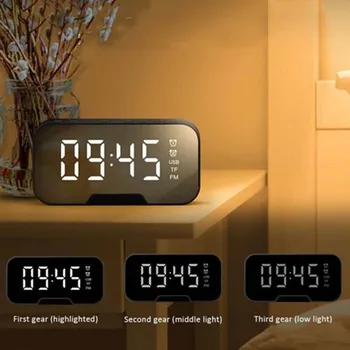 LED Spogulis, Modinātājs Ciparu Galda Pulkstenis Galda Pulkstenis, Temperatūras Kalendāra Funkcija ar USB Mājās Apdare Pulkstenis