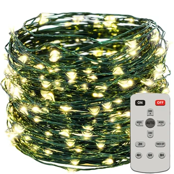 LED String Gaismas 98 ft 300 Siltu Ziemassvētku Eglīte String Gaismas USB Zaļo Vadu Aptumšojami Pasaku Gaismas Dekoratīvās, Iekštelpu un Āra
