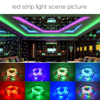 LED Strip Gaismas 2835 SMD RGB LED Lentes 3528 led Elastīga sloksne 5M 10M Ūdensizturīgs Lukturis Lente+Tālvadības pults+DC12V Jaudas Padeves
