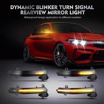 LED Sānu Ārējie Atpakaļskata Spoguļi Indikators Blinker Repeater Dinamisku Pagrieziena Signāla Gaismu BMW F20 F21 F22 F30 E84 1 2 3 4 X1 Series