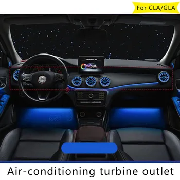 LED turbīnas gaisa ventilācijas Auto gaisa kondicionētāju, ventilāciju apdare, apkārtējās gaismas lampas Mercedes CLA klases W117 Sinhronizēta ar gaismas