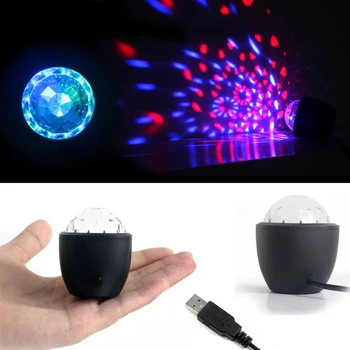 LED USB Mini Balss Aktivizēta Burvju Kristāla Bumbu Led Posmā Disco Bumba Projektoru Puses mirgo Gaismas, DJ Gaismas Izcelsmes KTV Bārs Auto