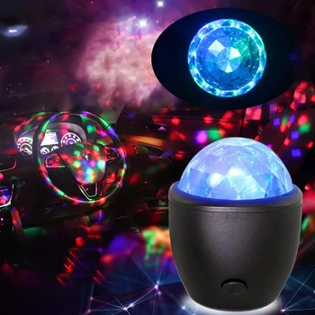 LED USB Mini Balss Aktivizēta Burvju Kristāla Bumbu Led Posmā Disco Bumba Projektoru Puses mirgo Gaismas, DJ Gaismas Izcelsmes KTV Bārs Auto