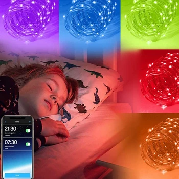 LED USB Stīgu Gaismas Bluetooth App Kontroles Vara Stieples String Lampas Ūdensizturīgs Āra Pasaku Gaismas Vara Stieples String Lampas