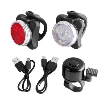 LED Velosipēda Lukturi Komplekts USB Lādējamu Viedo Sensoru Ūdensizturīgs, Velosipēdu Lukturu Taillight Lukturīša Gaismas Komplekti