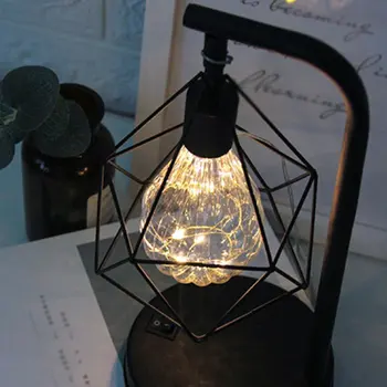 LED Čuguna Mākslas Lampu Mājas Apdare Galda Lampa Radošo Maza Galda Lampa Atmosfēra, Radot Silti Balta Gaismas