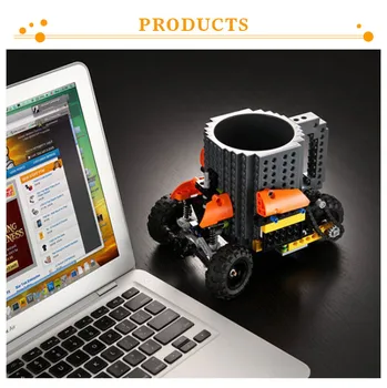Lego kluči, Kafijas Krūzes Un Tases Cute Radošais Birojs Piens Kafija Akrobāts puses-Krāsainu Brokastu Krūze DIY Tases