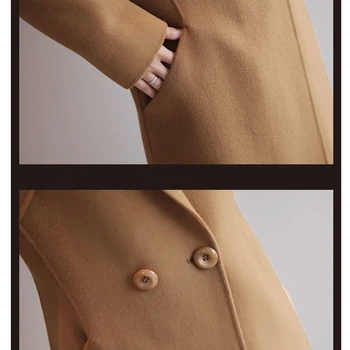 Leiouna X-Garās Vilnas Mākslīgās Vilnas Vintage Turn-down BlendKorean Sieviešu 2020. Gadam, Modes Sieviešu Mēteli Ziemas Sieviešu Virsdrēbes Mēteļi