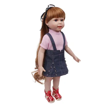 Lelle drēbes rozā džemperis ar īsām piedurknēm + džinsa svārki rotaļlietas piederumi fit 18 collu Meitene lelle un 43 cm bērnu lelles c562