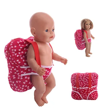 Lelle Mugursoma Pārnēsāšanas Soma Red Piederumi 18 Collu American Doll & 43 Cm Born Lelle, Lai Paaudzes Rotaļlietas