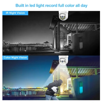 Lenovo 3MP PTZ WIFI IP Kamera Outdoor 4X Digital Zoom Nakts krāsās Bezvadu P2P Drošības CCTV Kameras divvirzienu Runā Audio