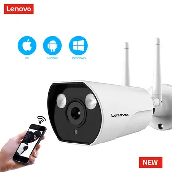 LENOVO dual antenu IP kameras ONVIF 1080P Āra Ūdensizturīgs CCTV HD Kamera Nakts Redzamības Wifi Bezvadu Novērošanas kameras