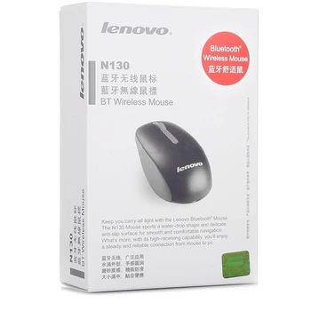 LENOVO N130 Bezvadu Bluetooth, Black/Orange Peles Atbalsts Oficiālais Testu 1000dpi Bezvadu Peles