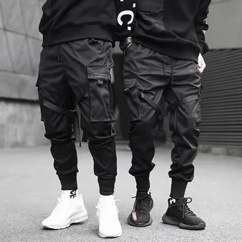 Lentes Harēma Joggers Vīriešiem Kravas Bikses Streetwear Hip Hop Gadījuma Kabatām Dziesmu Bikses Vīriešu Harajuku Fashion Bikses