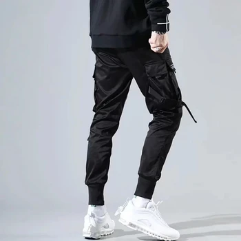 Lentes Harēma Joggers Vīriešiem Kravas Bikses Streetwear Hip Hop Gadījuma Kabatām Dziesmu Bikses Vīriešu Harajuku Fashion Bikses