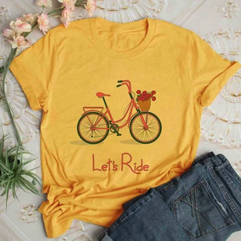 Let 's Ride Velosipēdu Grafiskais Izdrukāt T-krekls Sievietēm 2020