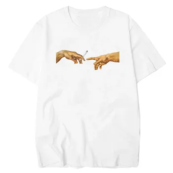 LettBao MIKELANDŽELO T Krekli Vīriešu Harajuku T Vīriešiem Smieklīgi Izdrukāt Hip Hop T-krekls Kokvilnas Streetwear Gadījuma Tee Kreklu Homme Topi