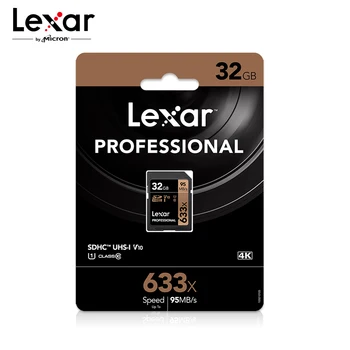 Lexar Sākotnējā 64G SD atmiņas Karte 256 GB Atmiņas Karte 32GB UHS-I Flash Kartes 128GB 512 GB lielu Ātrumu Līdz Max 95M Class10 633x Fotokameras