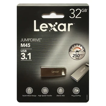 Lexar USB 3.1 M45 USB Flash Drive 32GB 64GB Pildspalva Vadīt līdz Pat 250MB/s read Metāla usb Atmiņas karti 128GB Mini Memory Stick Uzglabāšana
