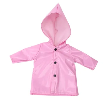 Leļļu apģērbs Vienkāršs pink raincoat fit uzvalku 43 cm bērnu lelles un 18 collu Meitene lelle apģērba piederumi f643