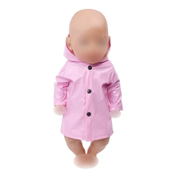 Leļļu apģērbs Vienkāršs pink raincoat fit uzvalku 43 cm bērnu lelles un 18 collu Meitene lelle apģērba piederumi f643