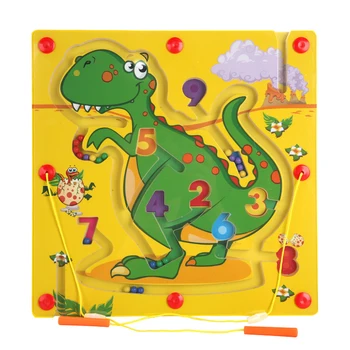 Liela Izmēra Dzīvnieku Cube Labirints, Puzzle Rotaļlietas, Koka Burvju Dziesmu Spēles Magnēts Bērniem, Montessori Izglītības Līdzsvaru Magnētisko Labirints