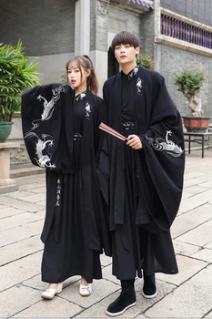 Liela Izmēra Sieviešu Tradicionālo Hanfu Kleita Man Han Dynasty Kostīmu Pāris Ķīnas Seno Paukotājs Apģērbs Vīriešu Kimono Tang Uzvalks